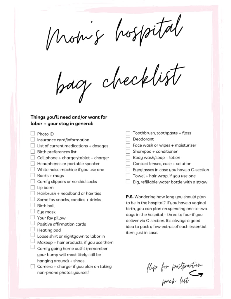 The ultimate ready-for-anything hospital bag checklist